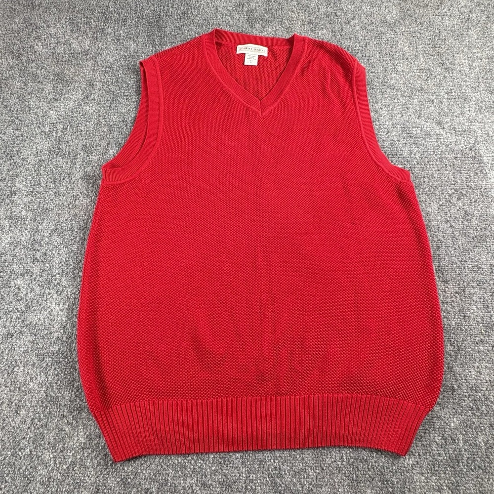 VTG Y2K Robert Banks Sweater Vest Men L Red‎ Classic Preppy Minimalist Academia